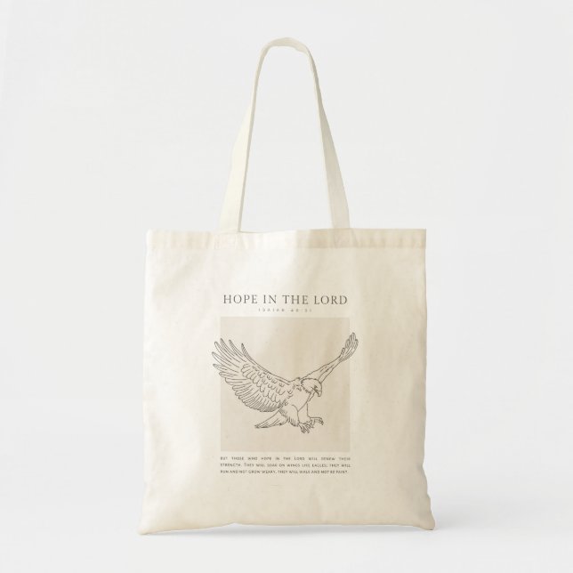 Tote Bag Esaïe 40:31 Espoir dans le Seigneur (Devant)