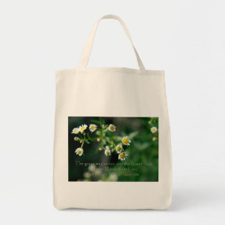 Tote Bag Ésaïe 40:8 L'herbe peut s'étirer et s'estomper