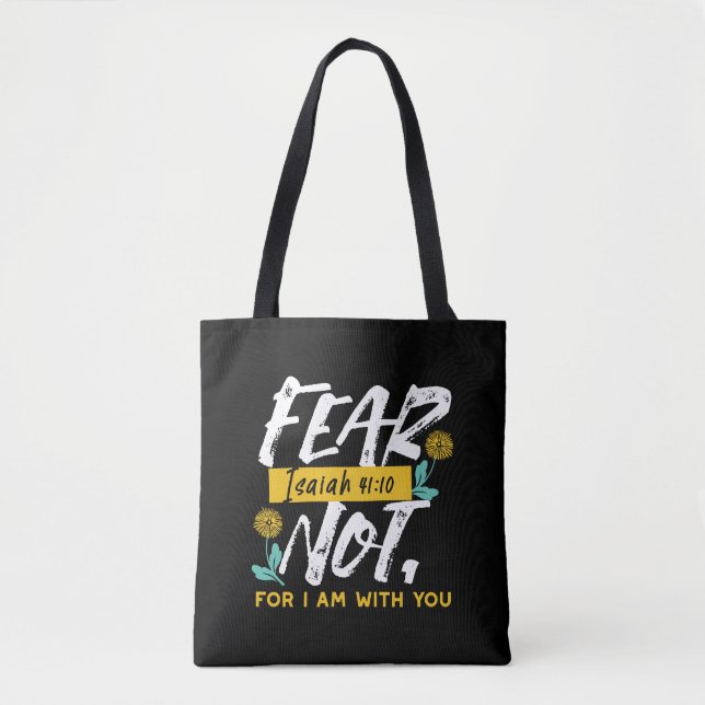 Tote Bag Esaïe 41:10 - Peur Pas Un Verset De Bible Inspirat (Devant)