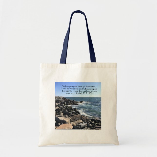 Tote Bag Esaïe 43:2 Je serai avec vous Photo de Ocean (Devant)