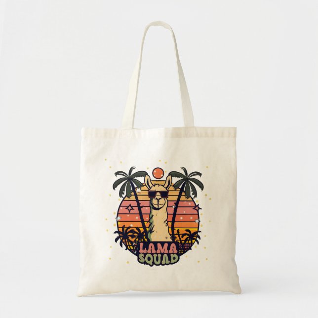 Tote Bag Escadron de Llama Vintage cool (Devant)