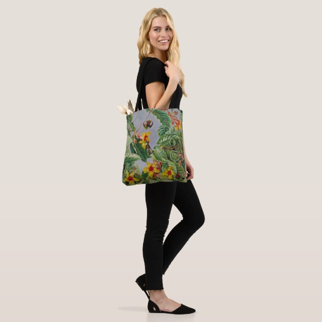Tote Bag Escalade brésilienne arbustes et oiseaux de mer (Sur le modèle)