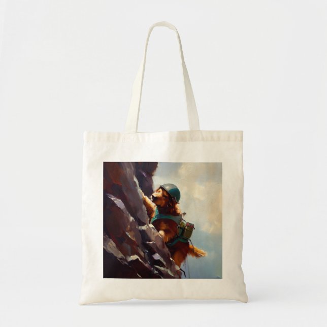 Tote Bag Escalade de chien Rock (Devant)