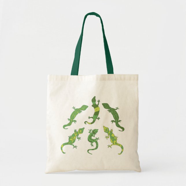 Tote Bag Escalade rocheuse Geckos - vert. (Devant)