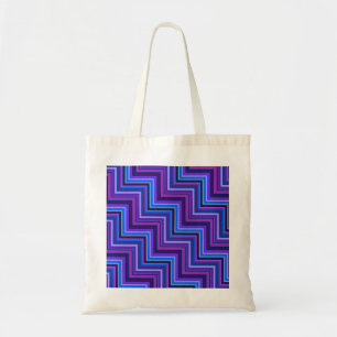 Tote Bag Escaliers à rayures bleues et violettes