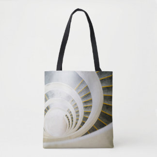 Tote Bag Escaliers noirs et blancs en spirale