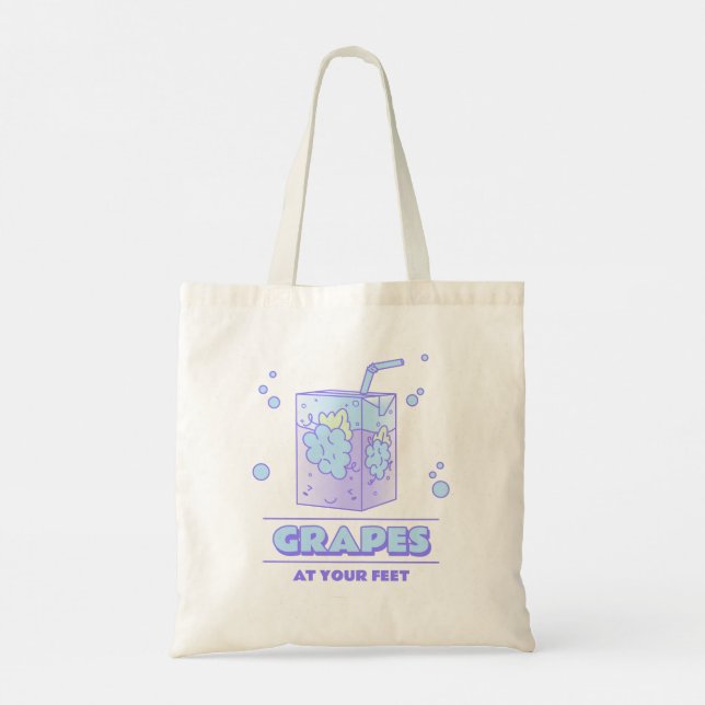 Tote Bag Escape de raisin Kawaii esthétique (Dos)