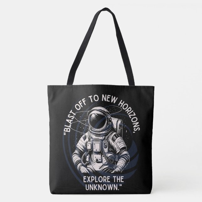TOTE BAG ESPACE, ASTRONAUT, OVNI, ROCKETSHIPS, UNIVERS (Devant)