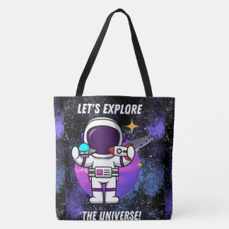 TOTE BAG ESPACE, ASTRONAUT, OVNI, ROCKETSHIPS, UNIVERS
