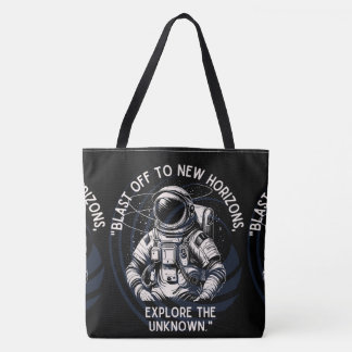 TOTE BAG ESPACE, ASTRONAUT, OVNI, ROCKETSHIPS, UNIVERS
