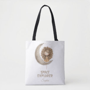 Tote Bag Espace Explorer Fairy Moon Nom personnalisé person