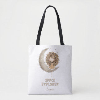 Tote Bag Espace Explorer Fairy Moon Nom personnalisé person