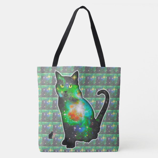 Tote Bag Espace Stellaire Dans Chat (Devant)