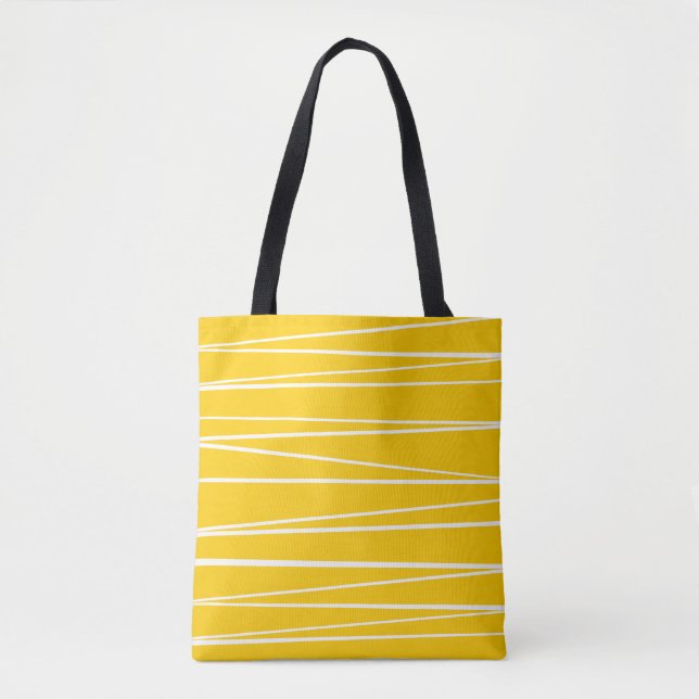 Tote Bag Espagnol Jaune rayée partout sur fourre-tout (Devant)