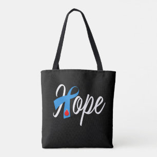 Tote Bag ESPOIR de conscience de ruban bleu de diabète de