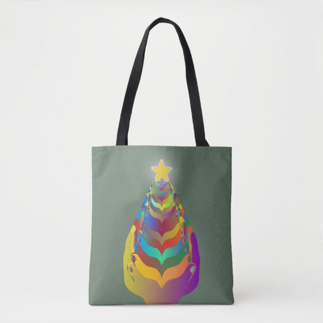 Tote Bag Espoir et convivialité de Noël (Devant)