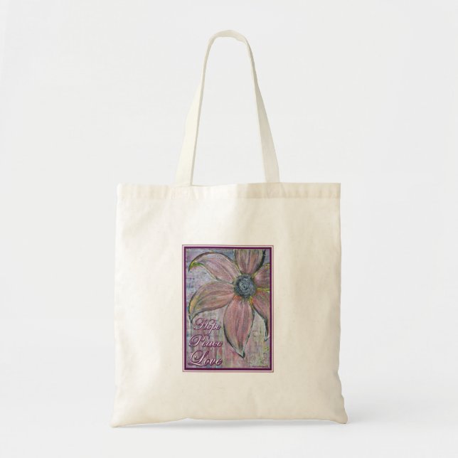 Tote Bag Espoir, paix et amour (Devant)