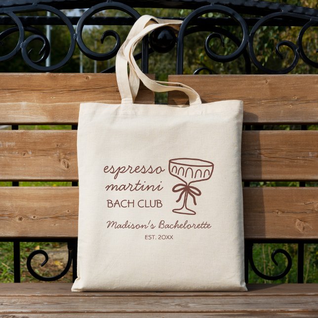 Tote Bag Espresso Martini Bach Club Bachelorette (Espresso Martini Bach Club Bachelorette Party Tote Bag)