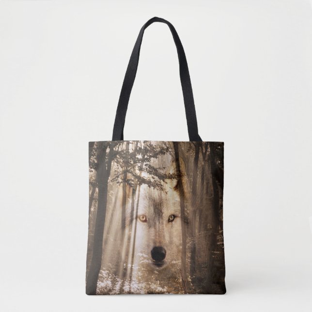Tote Bag Esprit de loup dans les bois (Devant)