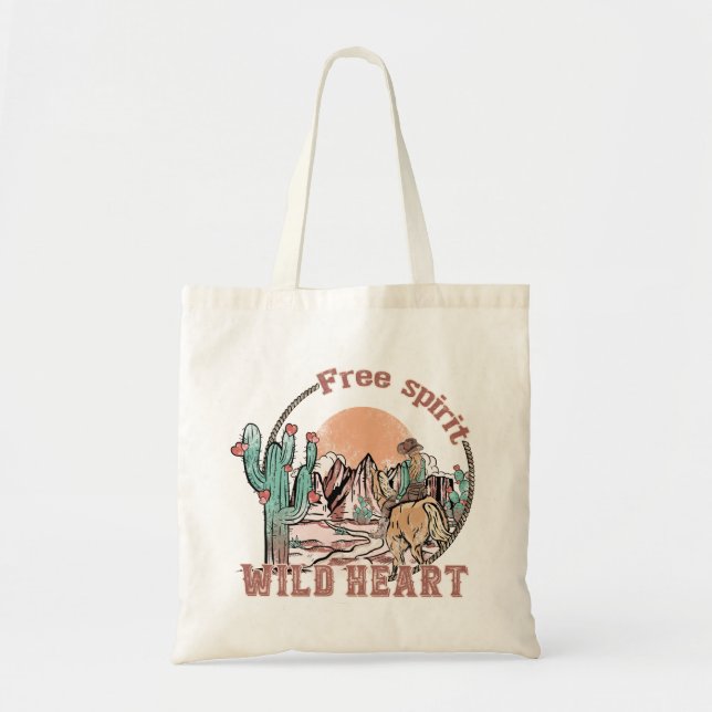 Tote Bag Esprit libre, Coeur sauvage (Devant)