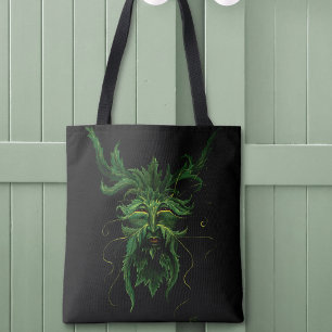 Tote Bag Esprit mystique de la forêt Greenman Visage de feu