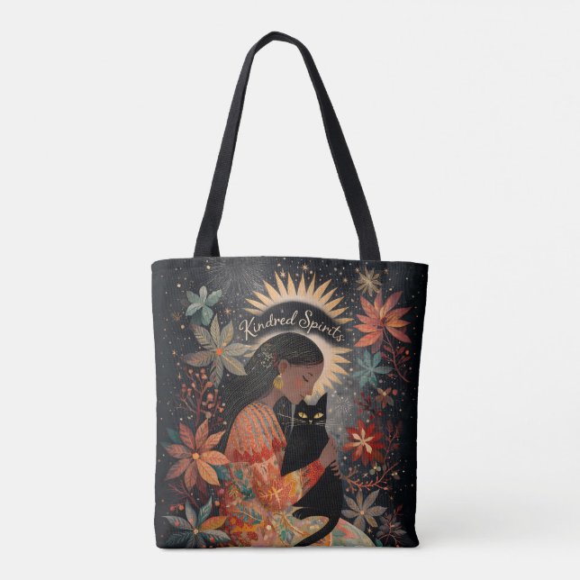 Tote Bag Esprits apparentés Chat Noir Automne Amitié (Dos)