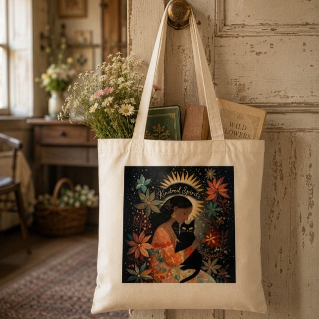 Tote Bag Esprits apparentés Chat Noir Automne Amitié (Créateur téléchargé)
