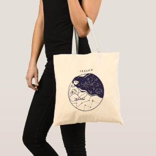 Tote Bag Esquisse de fille spatiale de rêve céleste personn