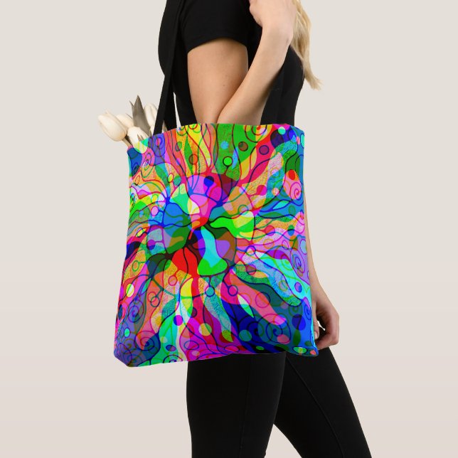 Tote Bag Esquisse Imaginaire Art - Neon Abstrait Maj 1 (De près)