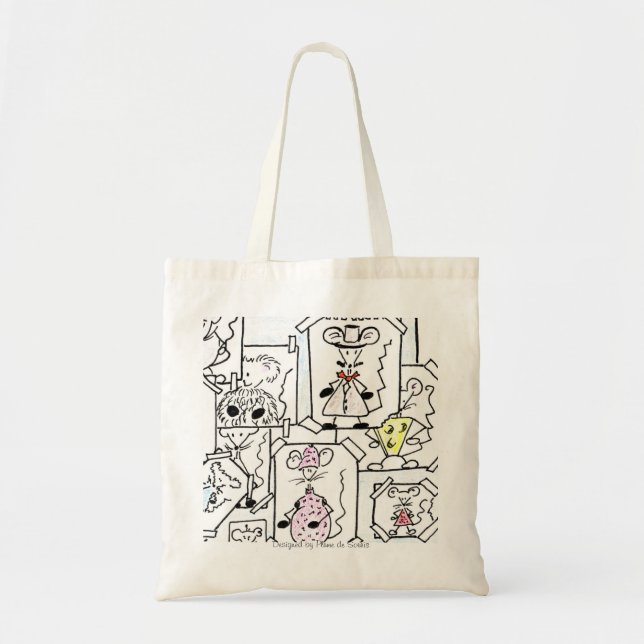 TOTE BAG ESQUISSES SOURIS PASTEL (Devant)