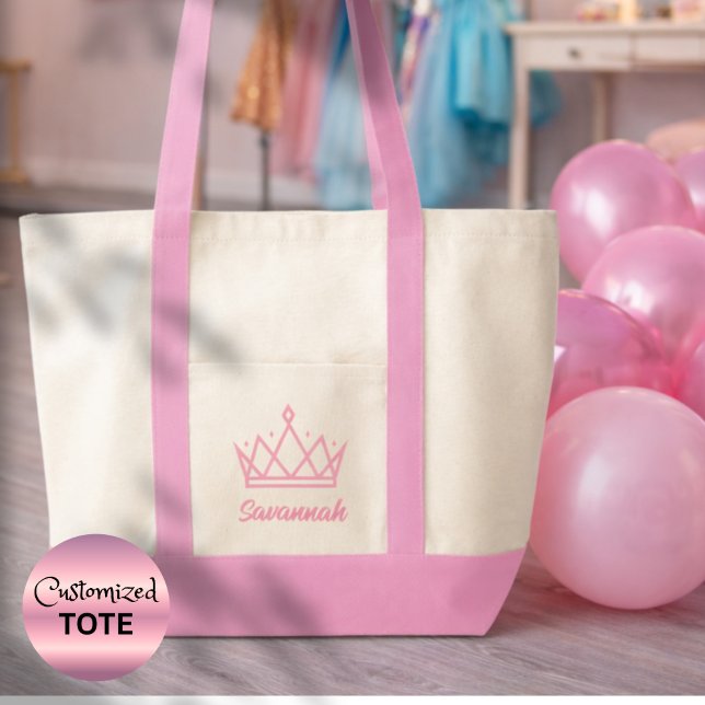 Tote Bag Essentiels de Concours de Beauté Couronne Personna (Make her reign more memorable with a customized tote for pageant events, rehearsals and appearances)