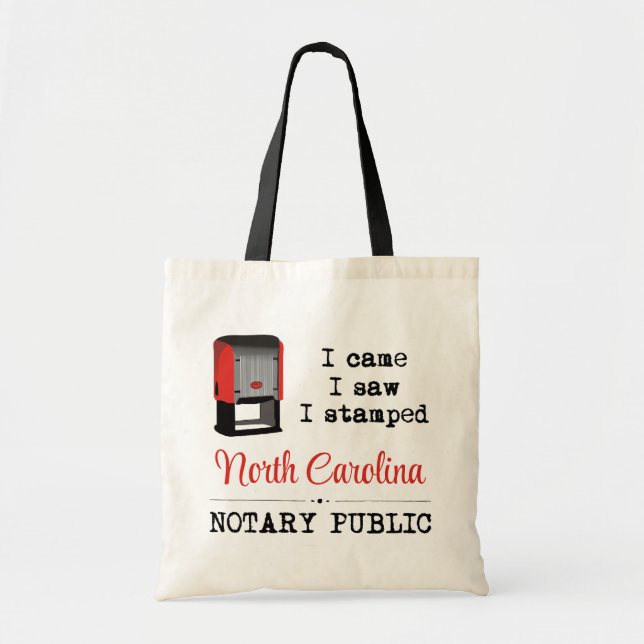 Tote Bag Est Venu Voir Stampé Notaire Public Caroline Du No (Devant)