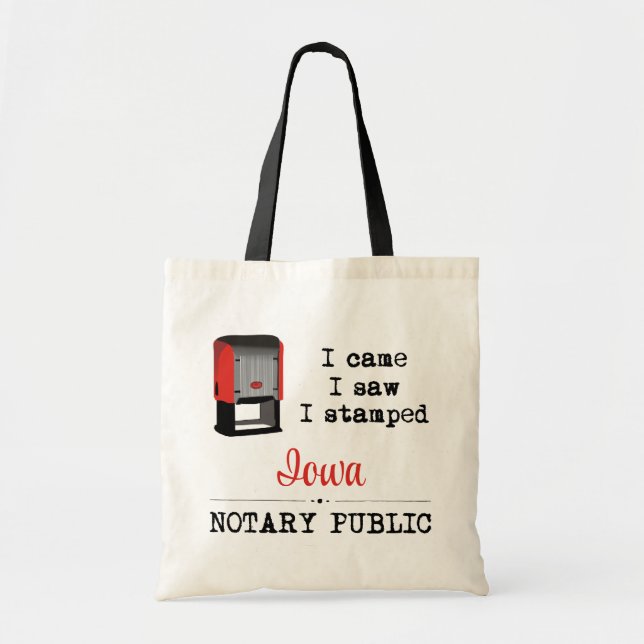 Tote Bag Est Venu Voir Stampé Notaire Public Iowa (Devant)