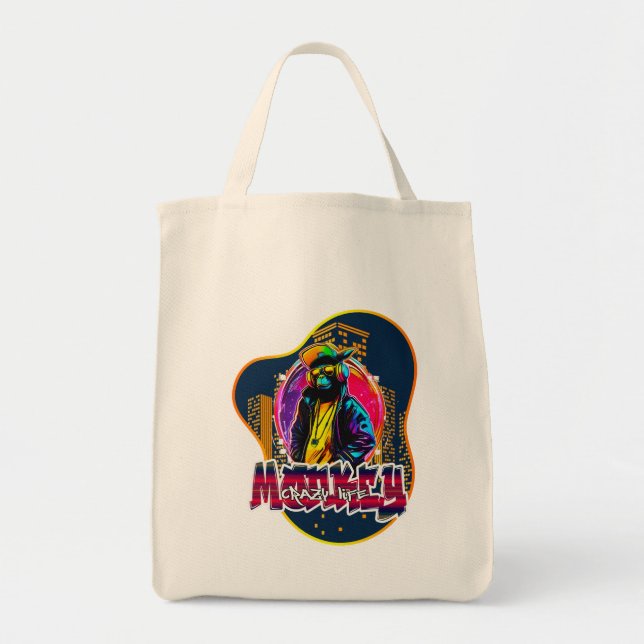 Tote Bag Estampa Graffiti Art Monkey Rap Hip Hop - Bolsa (Devant)