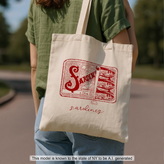 Tote Bag Esthétique de pêcheur de sardines en conserve (Créateur téléchargé)