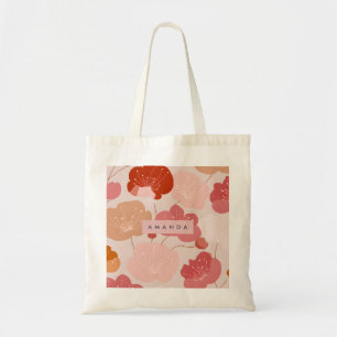 Tote Bag esthétique florale rétro chaude pastel personnalis