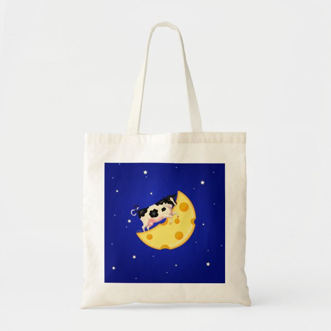 Tote Bag Et la vache s'est cognée sur la lune au fromage (Devant)