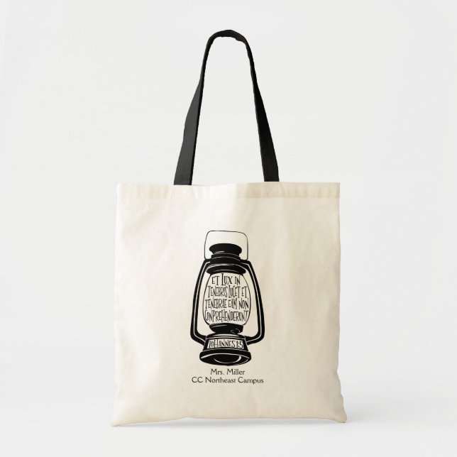 Tote Bag Et Lux In Tenebris John 1 Latin Verse (Devant)