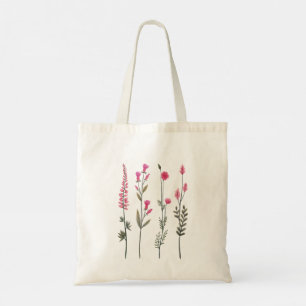 Tote Bag Étagères à fleurs roses - Aquarell-St