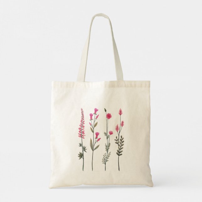 Tote Bag Étagères à fleurs roses - Aquarell-St (Dos)