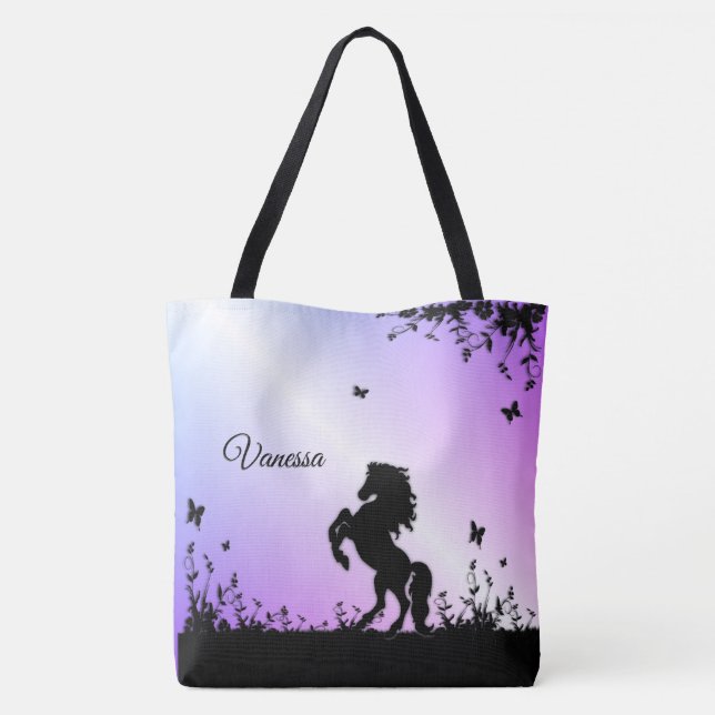 Tote Bag Étalon noir cabré (Dos)