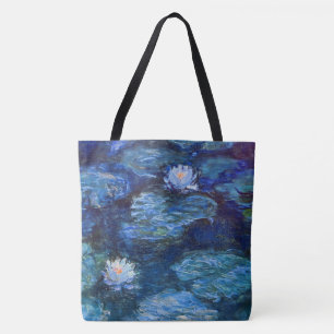 Tote Bag Étang de nénuphar dans le bleu par des beaux-art