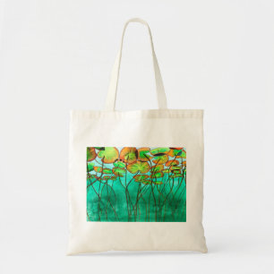 Tote Bag étang vert serein avec nénuphars