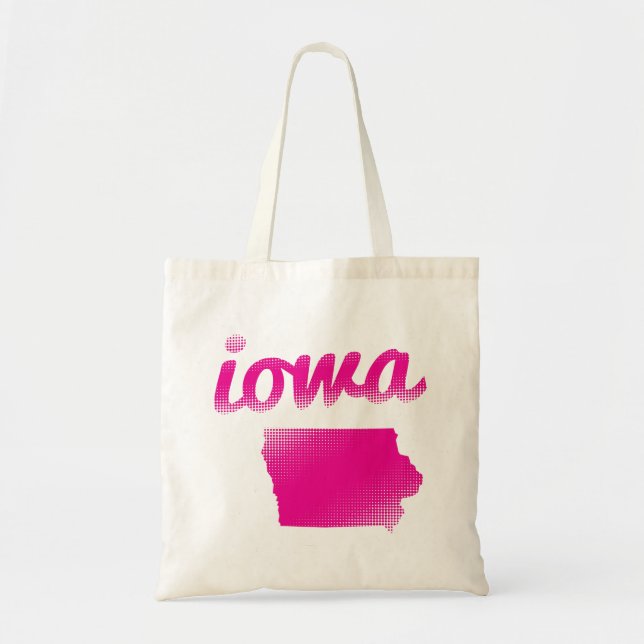 Tote Bag État de l'Iowa dans le rose (Devant)
