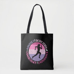 Tote Bag État d'esprit de course - Citation d'endurance de