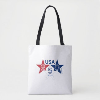 Tote Bag États-Unis 250 Ans - Dessin d'étoiles rouges bleue