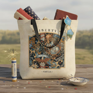 Tote Bag États-Unis 250 Liberty Art Nouveau Motif Bordure I
