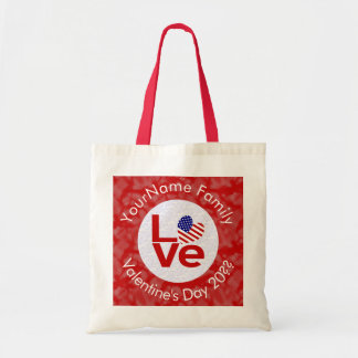 Tote Bag États-Unis Amérique Red LOVE Drapeau Personnalisé
