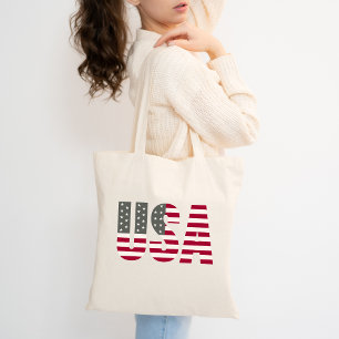 Tote Bag États-Unis en rouge blanc et bleu drapeau américai