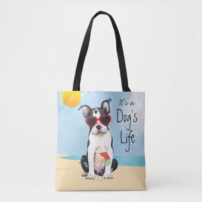 Tote Bag Été Boston Terrier (Devant)